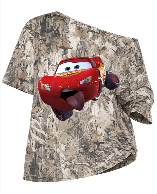 Lightning McQueen off the shoulder tee